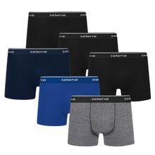 Kit 6 Cuecas Boxer Selene Algodão Masculino