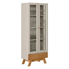 Cristaleira Maju Nature e Off White 71x185 cm - D&#039Rossi