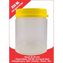 Pote Plástico Mel, Geléias, Alimentos, Tintas 350 ml