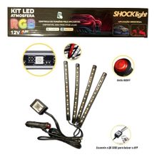 Kit Fita Led Interna Atmosfera RGB Shocklight 4x12 Leds - 12v