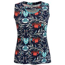 Regata Pau a Pique Estampada Azul Marinho