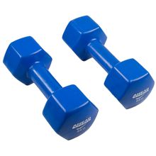 PAR DE HALTER SEXTAVADO EM VINIL AHEAD SPORTS 5KG AZUL