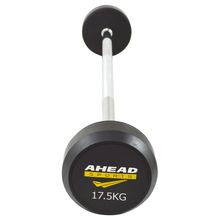 BARRA RETA MONTADA 17,5 KG  AHEAD SPORTS PRETO E AMARELO
