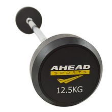 BARRA RETA MONTADA 12,5 KG  AHEAD SPORTS PRETO E AMARELO
