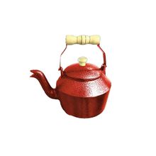 Chaleira Hotel Alumínio Fundido Vermelho Pegador Madeira 2L