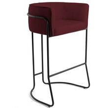 Banqueta Decorativa Fixa Base de Aço Preto Betina D02 Veludo Marsala C-278 - Lyam Decor