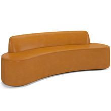 Sofá 4 Lugares Curvo Sala de Estar Living Cancún D02 Couríssimo Whisky 230 cm B-90 - Lyam Decor