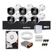 Kit 6 Cameras Intelbras 1120b Full Color, Dvr 8 Canais C/ Hd 500 GB
