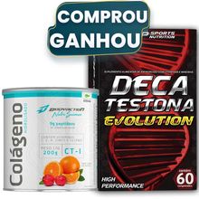 Colágeno Tipo 1 em Pó Sabor Laranja + Deca Testona Evolution