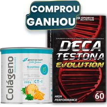 Colágeno Tipo 1 em Pó Sabor Abacaxi + Deca Testona Evolution