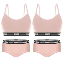 Kit Puma 2 Tops Modal Stretch + 2 Calcinhas Mini Boxer Feminino