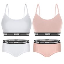Kit Puma 2 Tops Modal Stretch + 2 Calcinhas Mini Boxer Feminino