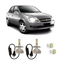 Kit Lâmpadas Super Led Farol Alto Baixo Classic 2002 à 2009
