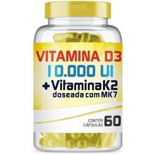 Vitamina D3 10.000ui + Vitamina K2 MK-7 200mcg 60 Cápsulas