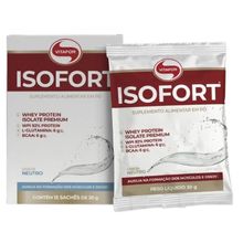 Isofort Whey Protein Isolado Neutro 30g Vitafor 15 Sachês