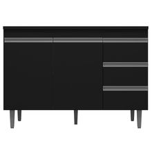 Balcão Gabinete Andréia de Pia 120cm Sem Tampo 2 Portas Preto - Desk Design