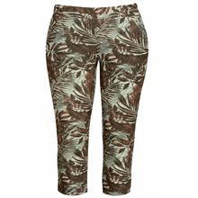 Calça Pantacourt Pau a Pique Estampada Marrom