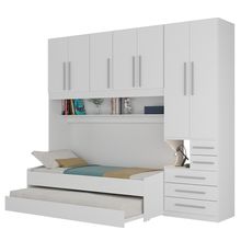 Quarto de Solteiro sem as Camas com Guarda-Roupa 1326SD Branco