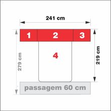 Guarda-roupa de Casal com espaço para Cama Box Queen Size 1220SQ Castanho