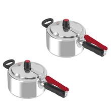 Kit Com 2 Panelas de Pressão Clock 3 Litros Original Polida Fechamento Interno