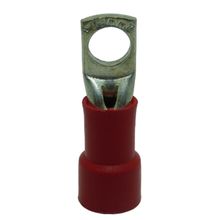 Terminal Compressão Tipo Anel 10 Mm Simples C/ Capa Plastica Vermelho (Olhal)
