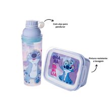 Kit Garrafa e Marmita Stitch Ohana Familia - Plasútil
