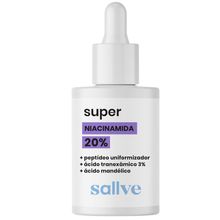 Sérum Facial Concentrado Sallve Super Niacinamida 20% Com Peptídeo Uniformizador 30ml
