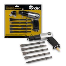 Martelete Rebarbador Pneumático Vonder MR190 Descascador De Tinta Remoção Ferrugem Cortador Com Jogo De Ponteiro Talhadeiras