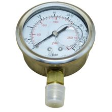 Manômetro 63Mm 1500 Psi 103 Bar Com Glicerina Aço
