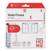 Borracha Vedação Branco Veda Fresta Adesiva Rolo 6m Modelo D Stamaco