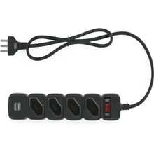 Filtro De Linha Protetor Eletronico Regua Extensão Eletrica EPE 204 USB Intelbras 4 Tomadas 2 Usb Preto
