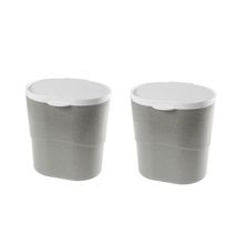 Lixeira Cinza ECO Tampa Branca 2,7L Pia Banheiro 2un