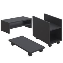 Kit Suporte Para Cpu Nobreak Guide Cyber e Suporte De Monitor Stand Lap L03 Preto - Lyam Decor