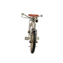 Miniatura de Bicicleta Prateada 12x23,5x7cm Retrô - Vintage