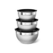Conjunto 3 Bowls de Inox com Tampa Plástica Electrolux