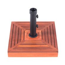 Base para Ombrellone Quadrada em Concreto com Revestimento de Madeira 25kg