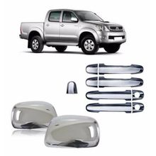 Kit Aplique Capa Cromada Retrovisor Maçanetas Hilux 2010