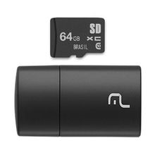 Adaptador 2x1 Multilaser 64GB Cartão Micro SD+Cartão SD Clasee 10+Pendrive Adaptador 2x1 Multilaser 64GB Cart?o Micro SD+Cart?o SD Clasee 10+Pendrive