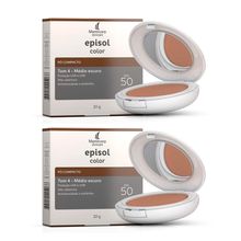 Kit 2 Pó Compacto Episol Color FPS50 Tom 4 Médio Escuro 10g cada