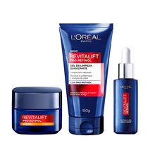 Kit L'Oréal Paris Revitalift Gel de Limpeza Facial Retinol 150g+Hidratante Facial Antirrugas Retinol FPS 20 49g+Sérum Antirrugas Retinol Noturno 30ml