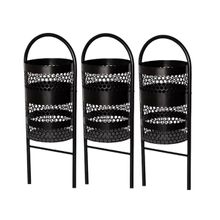 Kit 3 Lixeiras para Pátios Parques Redonda em Tela de Moeda