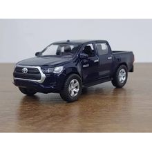 Miniatura Hilux 2021 Alloy Car 1:42 Metal e Fricção Azul