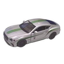 Miniatura Carrinho Bentley  Faixa Metal e Fricção 12,5 cm Prata