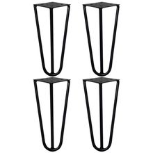 Kit 4 Pés de Metal 15 CM Hairpin Legs Mesas de Centro Puffs Preto G41