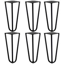 Kit 6 Pés de Metal 15 CM Hairpin Legs Mesas de Centro Puffs Preto G41