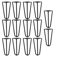 Kit 14 Pés de Metal 15 CM Hairpin Legs Mesas de Centro Puffs Preto G41