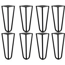 Kit 8 Pés de Metal 15 CM Hairpin Legs Mesas de Centro Puffs Preto G41
