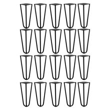 Kit 20 Pés de Metal 15 CM Hairpin Legs Mesas de Centro Puffs Preto G41