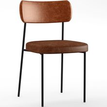 Cadeira Para Cozinha Sala De Jantar Melina L02 Couríssimo Camel Couríssimo Marrom - Lyam Decor