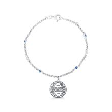 Pulseira de Prata 925 Grêmio com banho de ródio e zircônias